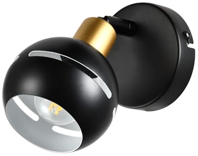 LQWELL® Wandleuchte Mattschwarz Metall, LED Wandlampe Innen Wandbeleuchtung Wandspot im Retro-Industriestil, für Schlafzimmer Wohnzimmer Studio Bartheke Hotel Treppe Saal Keller