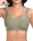 Ganado Damen BH Tiefem V-Ausschnitt Nahtloser BH Soft Bequem BH Bügellos Bustier (Grün-Nahtlos, XL)