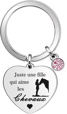 Angelra Cadeaux Animaux Mignon Porte-clés pour Filles Chevaux Licornes Girafes Teckels Porte-clés Juste une fille qui aime Les Chevaux, Les Licornes Cadeaux pour Amoureux Cavaliers (chevaux)