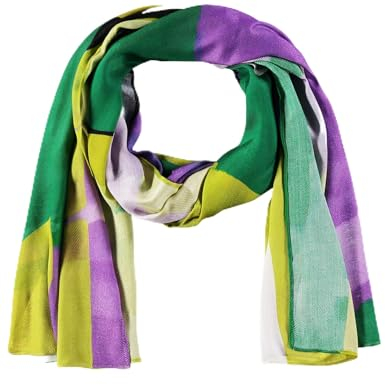 Samoon Damen Schal mit farbenfrohem Print gemustert Soft Plum gemustert 99