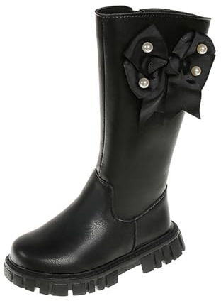 Luckywaqng Stivali Invernali 30 Scarpe Da Ragazza Del Bambino Stivali Lunghi Stivali Alti E Inverno Ragazza Morbido Stivali Da Fondo Stivali Invernali Bambini 35, Nero , 30 EU
