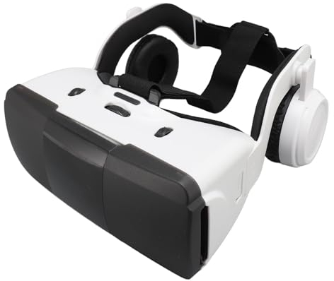 VR Headset für Telefon, Abnehmbarer 3D Virtual Reality Helm, 3D Brille, VR Brille mit Kopfhörer, Anti Blaulicht, für Filme und Spiele