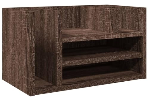 vidaXL Schreibtisch Organizer, Tisch Organizer für Büro Zuhause, Büro-Organizer Ablagefächer Stiftehalter, Dokumentenablage, Braun Eichen-Optik Holzwerkstoff