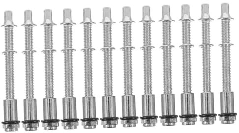 Vaguelly 12stücke Teiliges Schlagzeug Schraubensatz Spannungsstangen Ringen Für Snare Und Bassdrum Robuste Schlagzeug Hardware Für Zuverlässige Leistung Und Präzises Stimmen