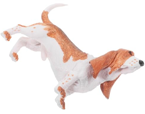 PHENOFICE Hundepuppe Spielzeug Miniatur Dekoratives Hundestatuenmodell Stehendes Hundemodell Hundefotoverzierung Realistisch Basset-hundestatue Kognitives Modell des Hundes Hetzen Plastik
