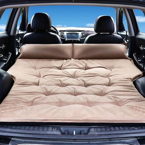 LeiBaOF Auto Air Aufblasbare Reise Matratze Multi funktionale Sofa Kissen Outdoor Camping Matte für Toyota Spade 2015-2023,E-Khaki