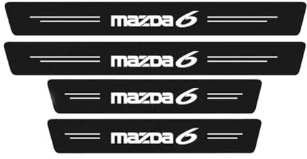 VAEVEN 4Pcs Car Door Sill Protector for Mazda 6 2023 2022 2021 2020 2019 2018, Carbon Fiber Door Sill Threshold Protective Sticker, Scratch Resistant Door Sill Protection, Auto Accessories