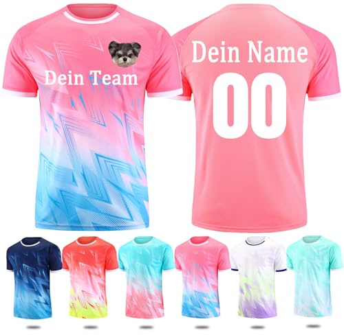 OXOQAQ Fußball Trikot Kinder mit Namen Nummer Team & Logo Personalisiert Fussball Kinder Trainingsanzug für Kinder Jungen Erwachsene