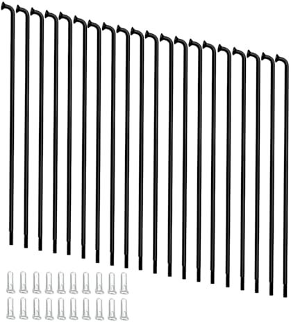 goucrro Fahrradspeichen für Elektrofahrrad, E-Bike, Dreirad, 12G, 2,5 mm, Stahl, 131 mm-298 mm, mit Kupferkappe, 20 Stück (schwarz, 12G-230mm)