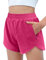 Arshiner Mädchen Sport Shorts Rosenrot Sporthose Sommer Gym Shorts Kinder Kurze Hose Trainingshose mit Mesh Liner Running Radlerhose mit Zip-Taschen 140/9-10 Jahre