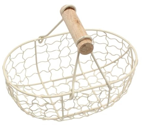 Cesta de huevos - Elegante hueveras de alambre, cesta de huevos vintage | Organizador de huevos de cocina en granja, asa cómoda, puede contener 12 huevos para cocina, comedor, sala de estar