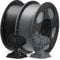 ANYCUBIC PLA+ Filament 1.75mm, Refill PLA Plus Filament und Spool Kit, Hohe Zähigkeit und Präzision -3D-Druckmaterialien, Intelligente Identifikation, 2KG Schwarz & Grau