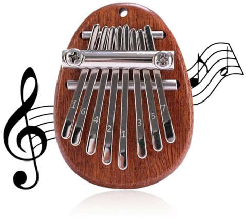 OUDQFCJ 1 Pcs Mini Kalimba Instrument mit 8 Tasten Daumenklavier für Erwachsene Anfänger Kinder Tragbares Finger Klavier Musikinstrument Geschenk