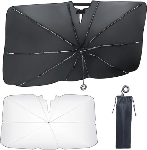 Parasol para Parabrisas de Coche, Parasol Plegable Que No Bloquea El Espejo Retrovisor, Protección UV, Plegable y Fácil de Instalar, para La Mayoría De Los Coches, SUV, MPV y Camionetas