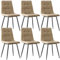 LEWE Esszimmerstühle 6er Set,Technologietuch Esszimmerstuhl Küchenstuhl Polsterstuhl Design Stuhl mit Rückenlehne,für Esszimmer, Wohnzimmer, Küche, Schlafzimmer und Empfangsraum
