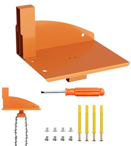 Jongyumo Kettensägenregal, Rostfrei Kettensägen Wandhalterung aus Stahl, Verstellbarer Werkzeugaufbewahrung Zubehör Kettensägenhalter für Gartengeräte, Motorsägen & Ölflaschen (18x15cm)