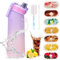 Feastingair Water Bottle 700ML BPA Free Water Bottles with 7 Aromatic Pods Tritan Fruit Smell Pods Scented Leak Proof Water Bottle 0% Calories 0% Sugar with Straw for Fitness Travwl Sport