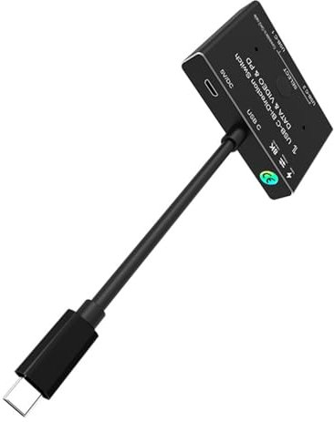 1x2/2x1 USB C KVM Conmutador bidireccional USB 3.1 Divisor Datos Vídeo Conmutador 8K @ 30Hz PD 100W