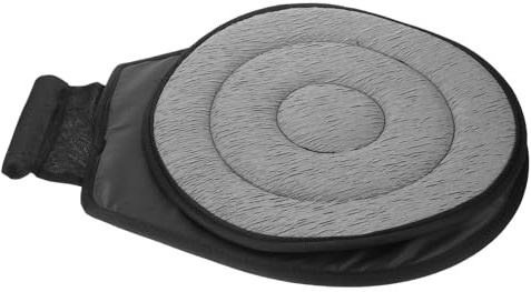 EXHUMKY Rundes Drehbares Autositzkissen mit Doppelringen Tragbar 360° Drehbar Gepolstert für Auto Büro und Küche Sitzhilfe für Senioren und Erwachsene