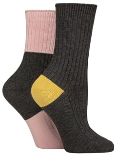 Caroline Gardner Women’s Bamboo Boot Socks 2 Pack Lightweight Ribbed Soft Breathable Warm Cosy Stylish Casual Everyday Comfort Gentle Fit Size 4-8