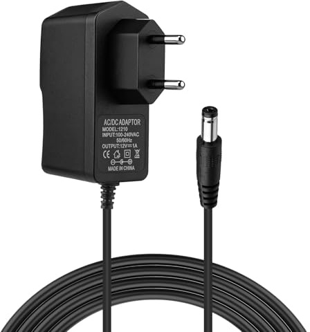 12V 1A Alimentador, Adaptador de Corriente AC 100-240V 50/60Hz con Conector DC 5.5 x 2.5mm para Tiras LED, Cámara CCTV, Router, TV Box