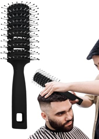 Skelettbürste – 8.07 Zoll Gebogene Haarbürste | Belüftete Stylingbürste | Design - Antistatische 9-Reihen Bürste Aus PP Für Föhnen. Ergonomische Haarpflege Für Bob Und Slick Back Styles.