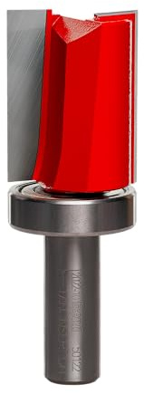 Freud 1-1/8 (Dia.) Top Bearing Flush Trim Bit with 1/2 Shank (50-122), Red