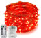 Erchen Batteriebetrieben LED Lichterkette, 33 FT 100 LED 10M dimmbare Kupfer Draht Lichterketten mit Fernbedienung 8 Modi Timer für Innen Außen Weihnachten Party (Rot)