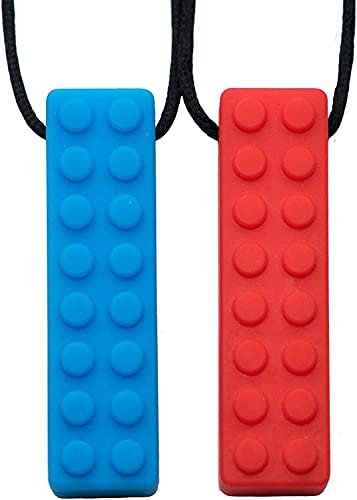 Tilcare Chew Chew Sensory Necklace – Best for Kids or Adults That Like Biting or Have Autism – Perfectly Textured Silicone Chewy Toys - Chewing Pendant for Boys & Girls - Chew Necklaces