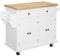 HOMCOM Desserte ilôt de Cuisine Multi rangements 2 tiroirs 2 Placard 2 Portes avec étagère Range-Bouteille Porte-torchons et étagère réglable MDF Blanc hévéa