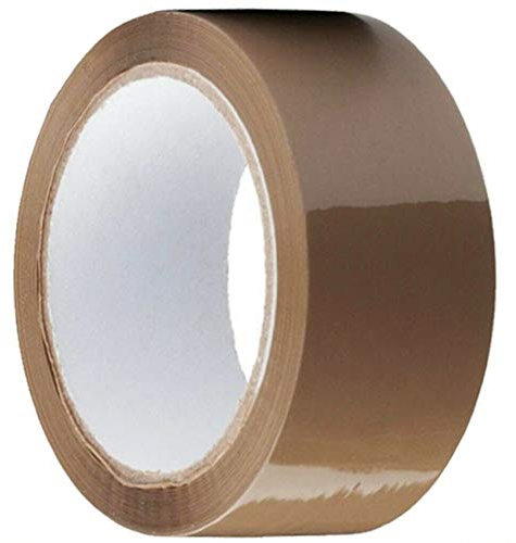 MARKSMAN Parcel Packing Tape Extra STRONG Heavy Duty Premium Printed FRAGILE, BUFF BROWN, CLEAR, House Moving Cardboard Boxes Packaging, Long Adhesive Rolls (Brown/Buff TAPE (48MM x 132M), 1 X Roll)