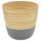 Dehaus® Pot de Fleur en Bambou Fait Main Élégant, Intérieur, Cache-Pot Plante, Jardinière, Porte Plante, Grand 22 cm D x 21 cm H (Gris)