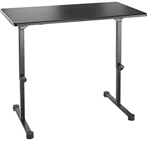 K&M 12170 DJ Tisch Schwarz - Klappbarer Eventtisch - Plattengröße 117 x 60 cm - schrittweise höheverstellbares Pult
