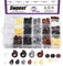 Swpeet 800 Pcs 5/32 1/5 1/4 8 Colors Plastic Screw Caps and Self Adhesive Screw Hole Stickers Assortment Kit, Snap Covers Washer Hole Tube Panel Plugs Fastener Cover Plugs