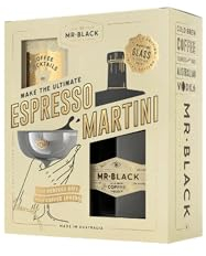 Mr Black - Espresso Martini Gift Pack - Includes Cold Brew Coffee Liqueur (50cl), Branded Coupe Glass & Coffee Cocktail Booklet - Perfect for Cocktail Lovers