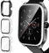 ivoler 3 Stück Hard PC Hülle mit Glas Displayschutz für Amazfit GTS 4, Vollständige Abdeckung Schutzhülle Ultradünne Kratzfest Schutz Case, 2 Transparent + 1 Schwarz