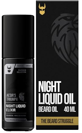 The Beard Struggle Night Liquid Elixir Beard Oil - Platinum Collection - Aesir's Triumph - Beard Oil for Men - Natural Blend for Softens, Moisturizing, & Healthier Beard Growth (30 ml)