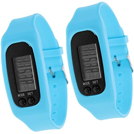 Mikikit 2st Armband Schrittzähler Achte Aufs Gehen Schritt Uhr Schrittzähluhr Multifunktionsstufe Schritt Zum Gehen Schritt Werkzeug Digitaluhr Fitness Kieselgel Zeitliche Koordinierung