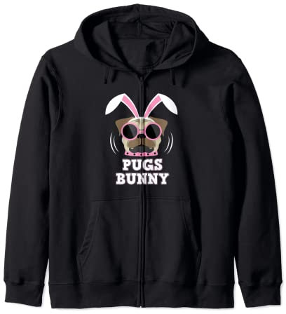 Mops Bunny Happy Easter Puggy Mops Liebhaber Osterhase Hund Kapuzenjacke