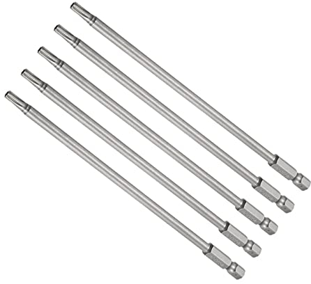 QUARKZMAN 150mm Lang Schraubendreher Bits x 5Stk 1/4 Sechskantschaft T20 Security Magnetischer Torx S2 für Montage und Demontage Schrauben