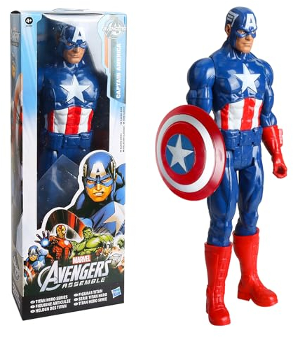Captain America Figur, Titan Hero Serie Captain America, Captain America Figur, Captain America Action Figur 30 cm Großes Spielzeug für Kinder ab 4 Jahren (Captain America)