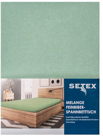 Feinbiber Spannbettlaken, Baumwolle, extra warm, salbeigrün, 90-100x200 | Perfekt im Winter, wärmend, saugfähig, hautsympathisch, pflegeleicht, trocknergeeignet, formstabil, MADE IN GREEN by OEKO-TEX