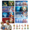 UNKCEST 8 Stück Weihnachtskarten 5D DIY Diamant Malerei Karten - Diamond Painting Art Christmas Cards Kit + 8 Schmuckelementen Für Kreative Grüße