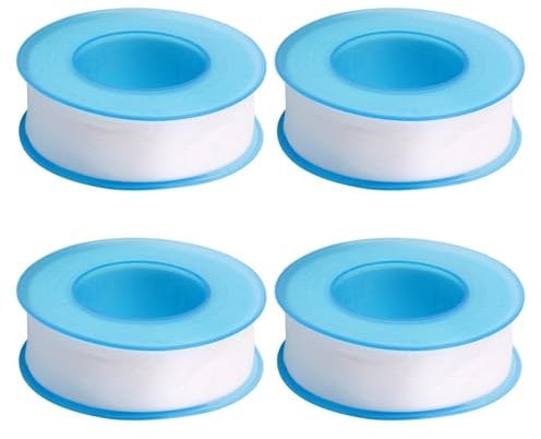 4 Rolls Plumbers Tape, 15M /Width18mm Thread Seal Tape PTFE Tape Waterproof Plumbing Tape Pipe Sealant Tape for Plumbing Pipes Joint Thread Pipes White(white)
