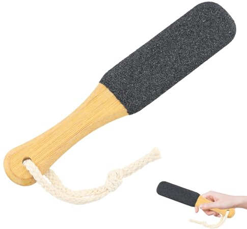 Nivofu, Wooden Foot File, Feet Hard Skin Remover, Four-Sided Pedicure Foot File, Foot Scraper with Wood Handle,for Foot Care and Foot Exfoliator to Remove Dead Skin, Dry, Rough, Corns Skin