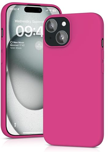 YATWIN Silicone Case for iPhone 15, Soft-Touch, Shockproof, DustProof, Antiskid Full Body Armour Phone Cover for Apple iPhone 15 - Magenta