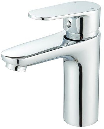 Hevenaov Bathroom Sink Taps Chrome Brass Basin Tap Mixer Bathroom Sink Tap Mixers, Bathroom Sink Mixer Tap Single Lever Brass Basin Taps Mixers