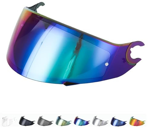 Generico Visiera compatibile con Shark Spartan - Skwal - Skwal 2 - D Skwal (NO SPARTAN GT) (Arcobaleno)