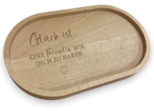 Bandeja de madera personalizada con grabado para regalo de la mejor amiga, regalo de cumpleaños, bandeja decorativa (felicidad, bandeja)