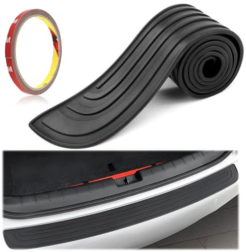 Car Rear Bumper Protector, 41 x 3.5 Universal Rear Bumper Guard Protector, Anti-scratch Trunk Rubber Protection Trim Cover, Door Entry Guards Protector Strip for SUV Cars Vehicles Pickup (Black)